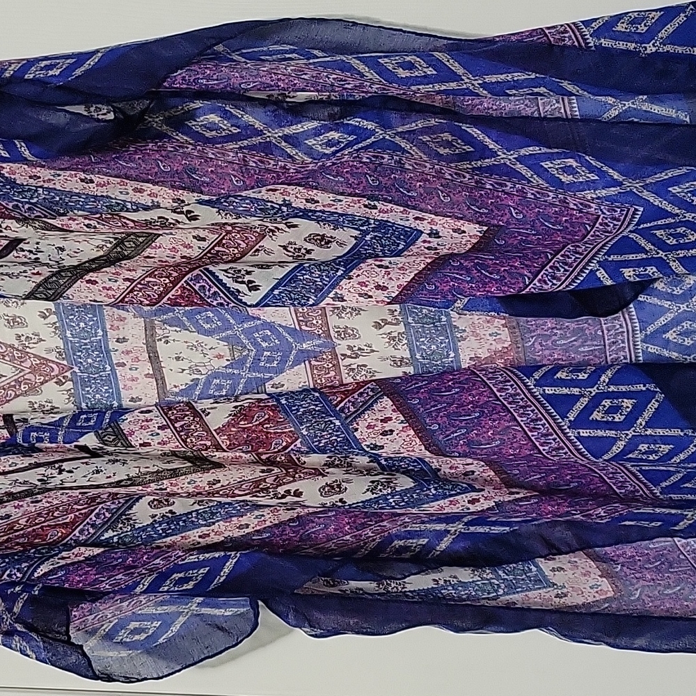 Dark blue patterened cover up NWT